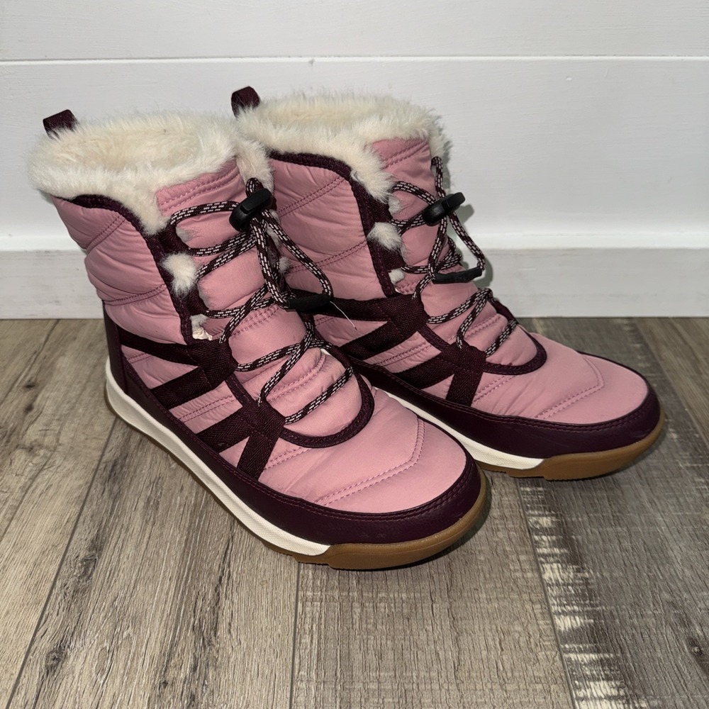 SOREL Children's Whitney ll Plus Lace Waterproof Boot Mauve Plum Size 6